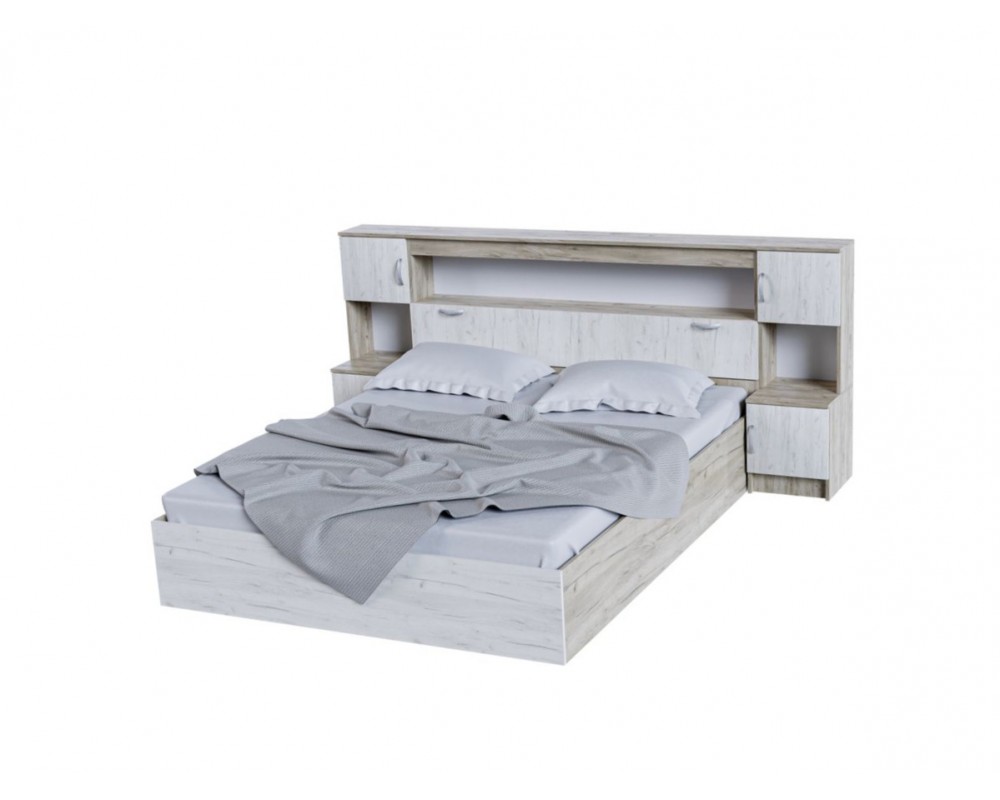Кровать КР-552 с прикроватным блоком Бася Стендмебель
