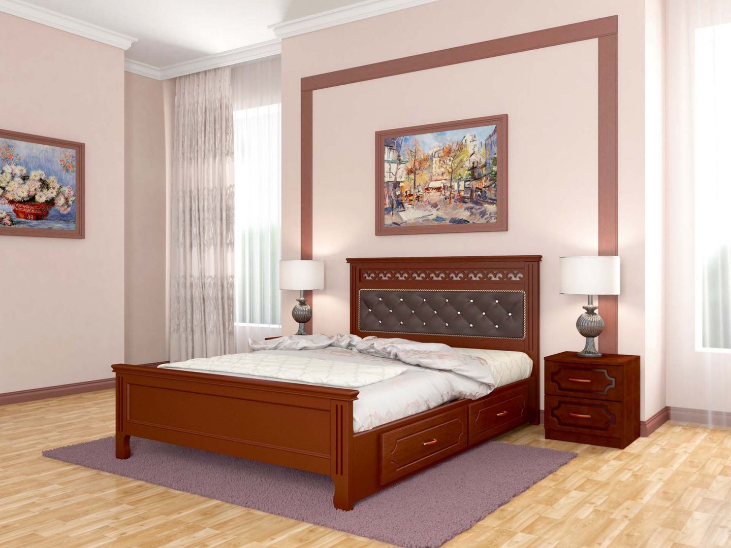 Кровать Грация 1600 с ящиками Браво мебель 
