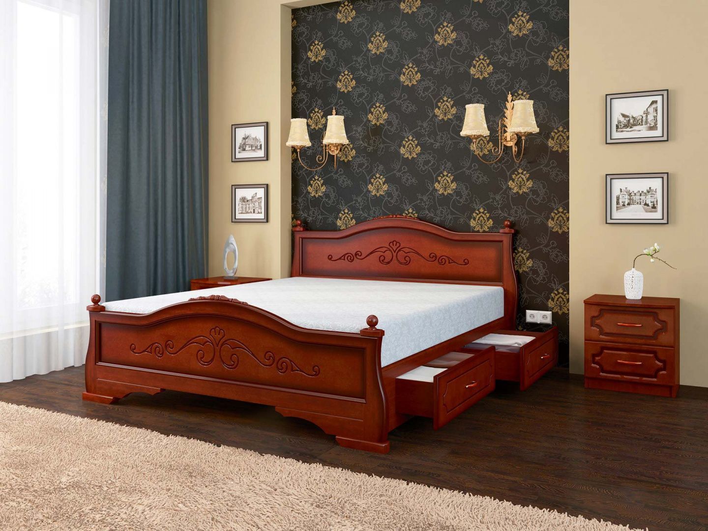Кровать Карина-1 с ящиками 1400 Браво Мебель