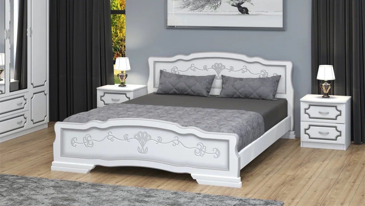 Кровать 1200 (Карина-6) Лакированный жемчуг Браво мебель 