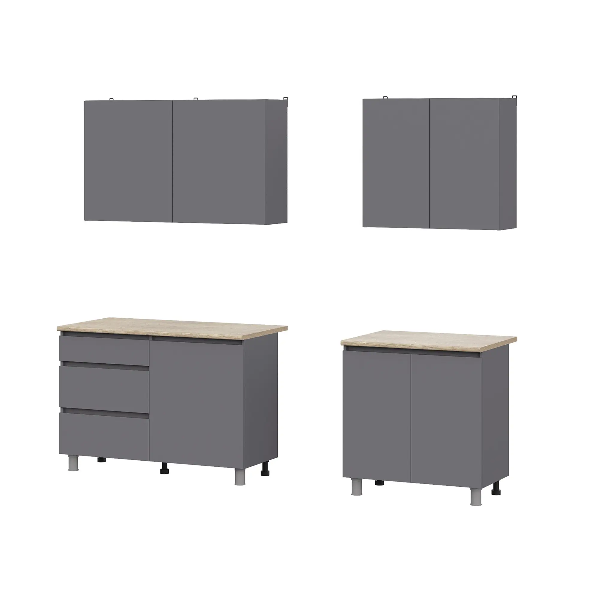 Кухонный гарнитур Денвер 2,0 Графит серый NN мебель