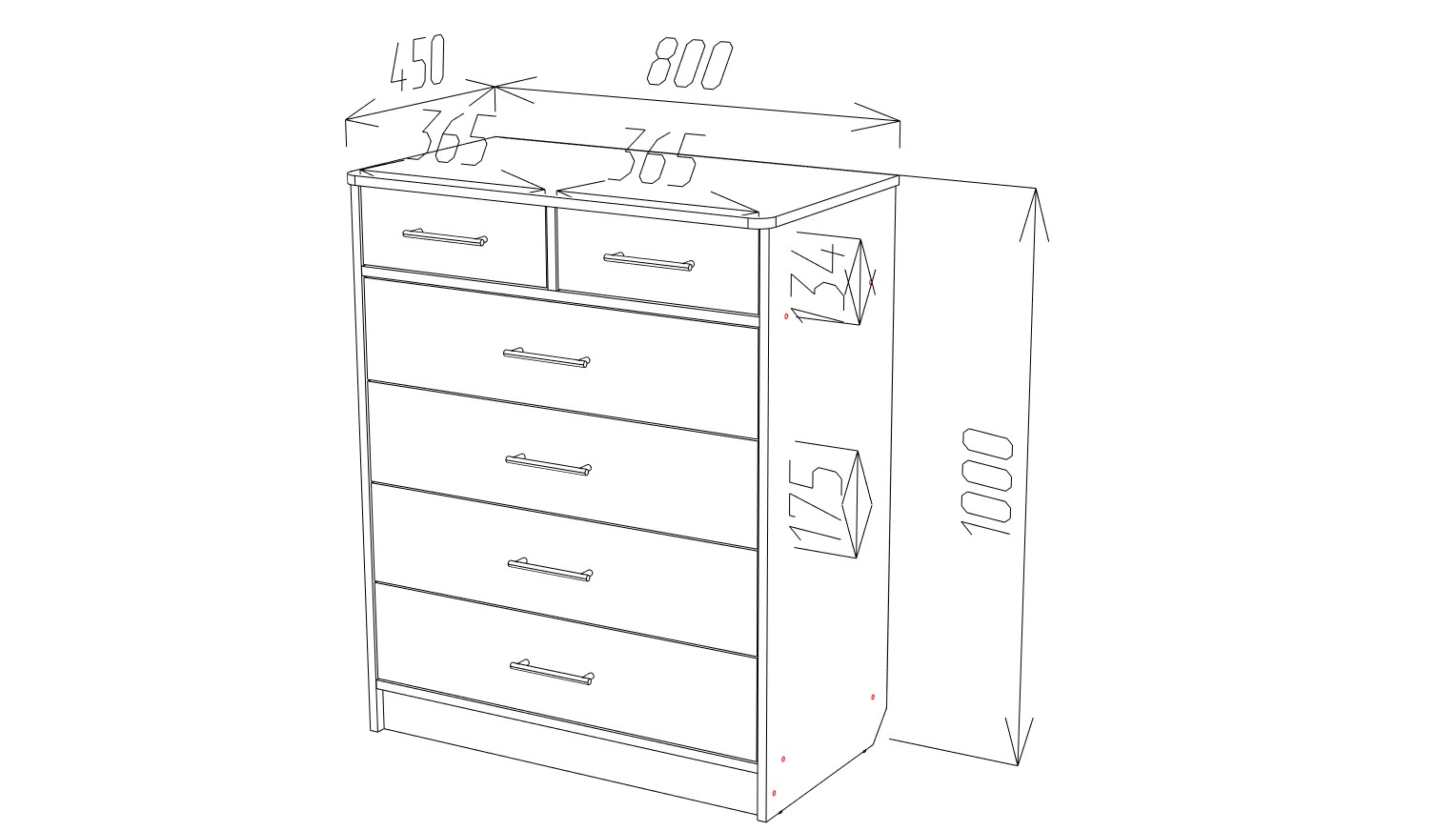 Комод  К11  Пирамида 800*450*1000